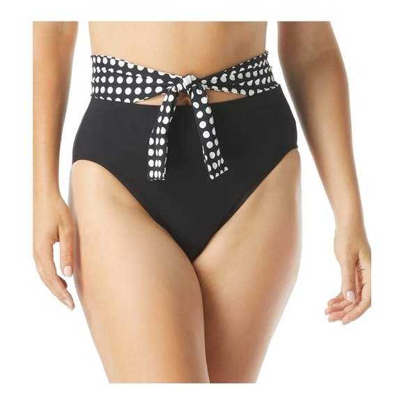 Coco Reef Riviera Dot Curve Tie High Waist Bikini Bottom NWT - Picture 1 of 6